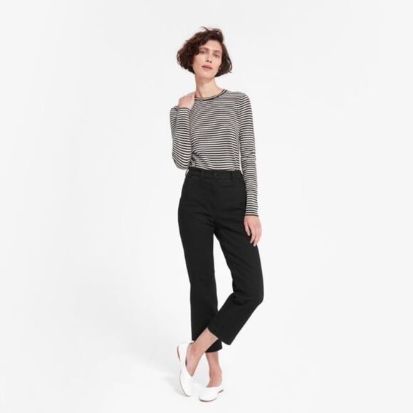 Everlane Cropped Straight Short Pant in Black Size 00 - Picture 3 of 10